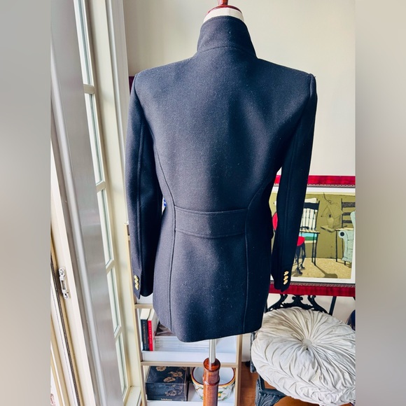 Zara MANTECO premium wool Black Pea Coat with Gold Accents - Picture 5 of 8